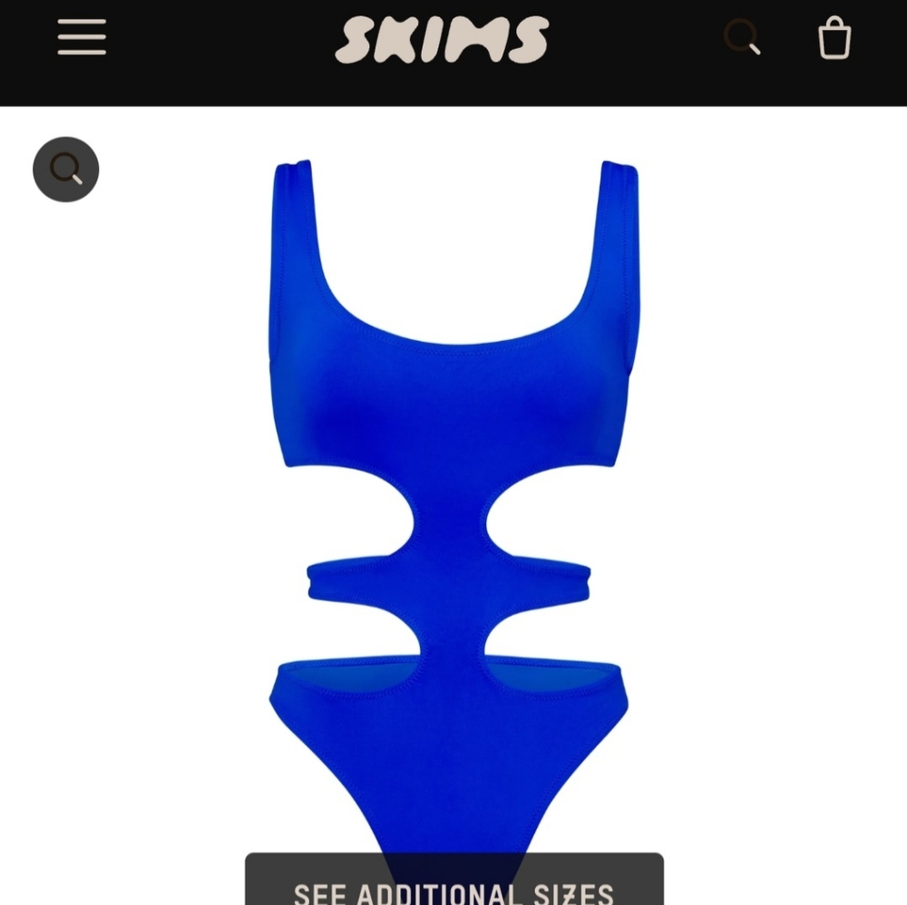 SKIMS SWIM TANK MONOKINI SIZE S cobalt
